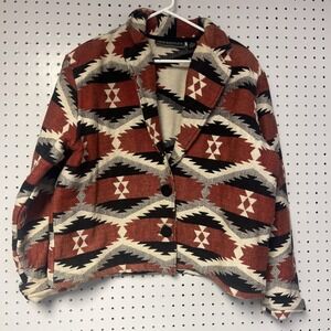 Vintage New Identity‎ Jacket Womens CL Tapestry Blazer Aztec Colorful
